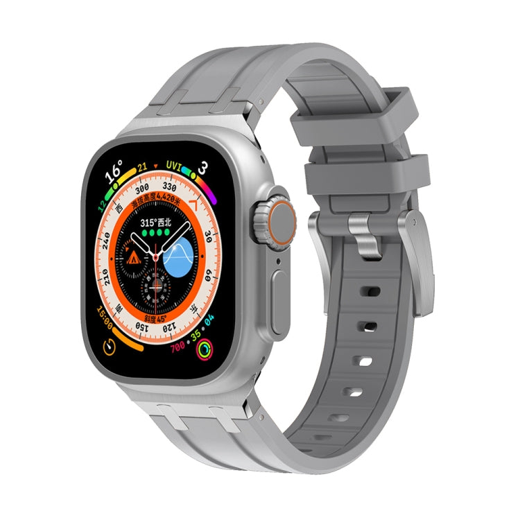AP Silicone Watch Band For Apple Watch 9 45mm(Silver Grey) - Watch Bands by PMC TechLife | Online Shopping South Africa | PMC TechLife