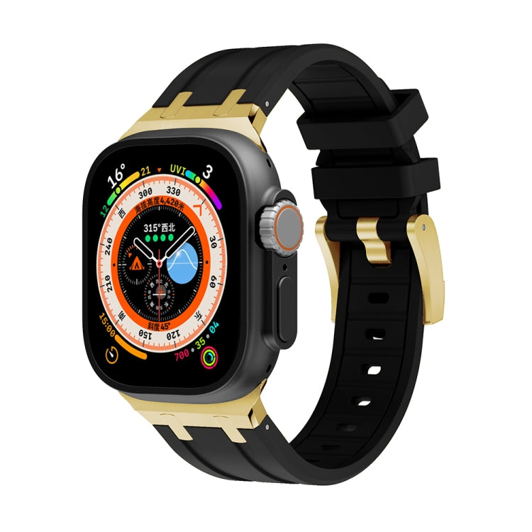 AP Silicone Watch Band For Apple Watch 9 41mm(Gold Black) - free shipping - PMC TechLife - Order now!
