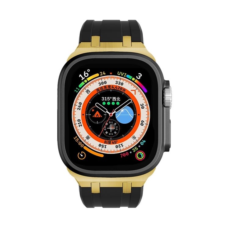 AP Silicone Watch Band For Apple Watch 9 41mm(Gold Black) - free shipping - PMC TechLife - Order now!