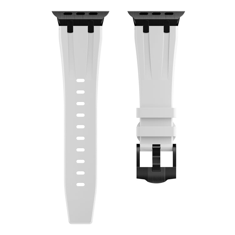 AP Silicone Watch Band For Apple Watch 9 41mm(Black White) - Watch Bands by PMC TechLife | Online Shopping South Africa | PMC TechLife