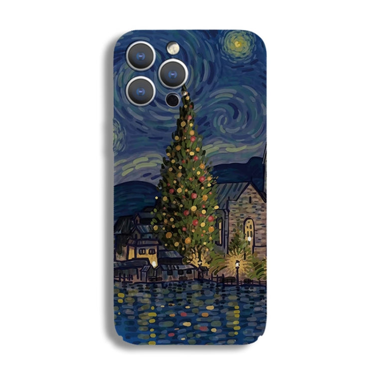 For iPhone 13 Precise Hole Oil Painting Pattern PC Phone Case(Castle) - free shipping - PMC TechLife - Order now!