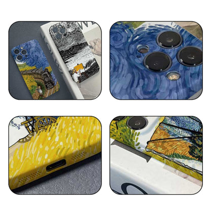 For iPhone 13 Precise Hole Oil Painting Pattern PC Phone Case(Evening Breeze) - iPhone 13 Cases by PMC Jewellery | Online Shopping South Africa | PMC Jewellery