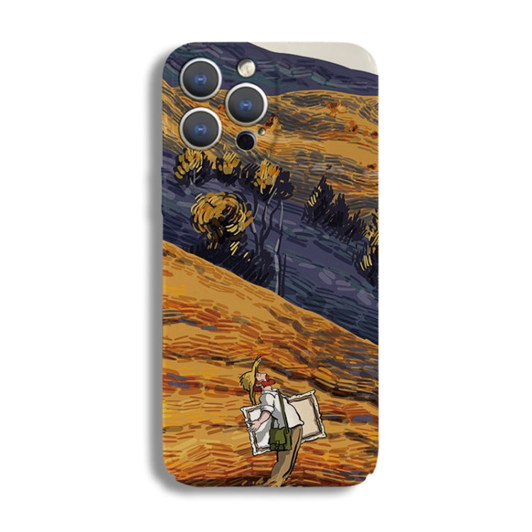 For iPhone 12 mini Precise Hole Oil Painting Pattern PC Phone Case(Evening Breeze) - iPhone 12 mini Cases by PMC TechLife | Online Shopping South Africa | PMC TechLife