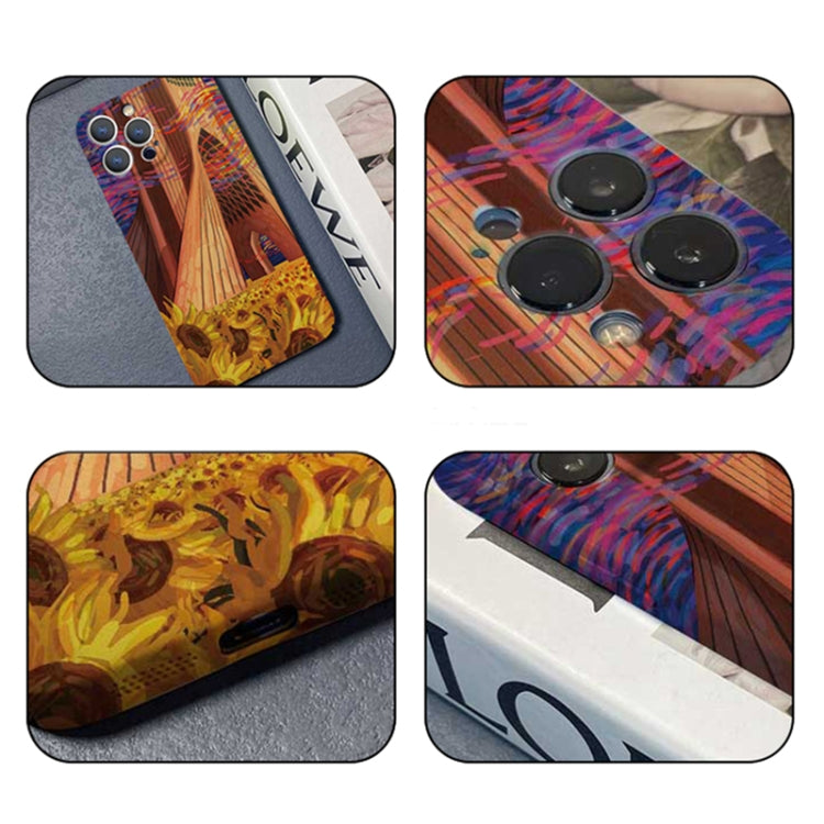 For iPhone 12 Precise Hole Oil Painting Pattern PC Phone Case(Architectural Painting) - iPhone 12 / 12 Pro Cases by PMC TechLife | Online Shopping South Africa | PMC TechLife