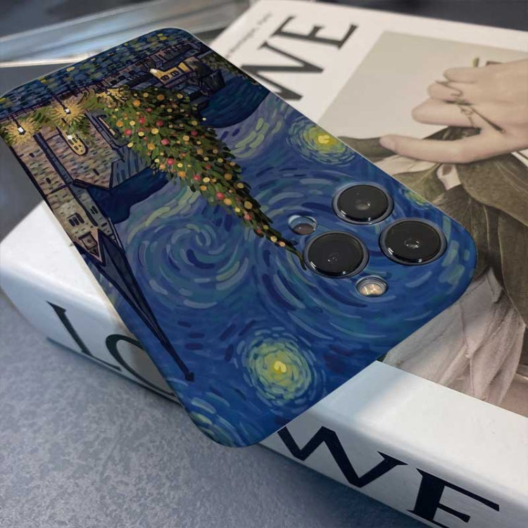 For iPhone 12 Pro Precise Hole Oil Painting Pattern PC Phone Case(Castle) - iPhone 12 / 12 Pro Cases by PMC TechLife | Online Shopping South Africa | PMC TechLife