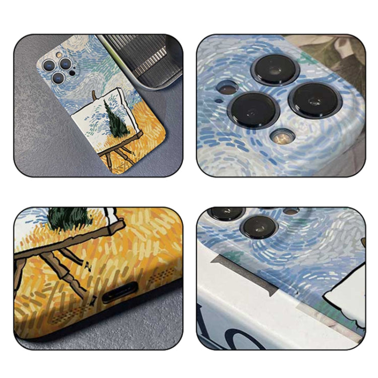 For iPhone 12 Pro Precise Hole Oil Painting Pattern PC Phone Case(Landscape Painting) - iPhone 12 / 12 Pro Cases by PMC TechLife | Online Shopping South Africa | PMC TechLife