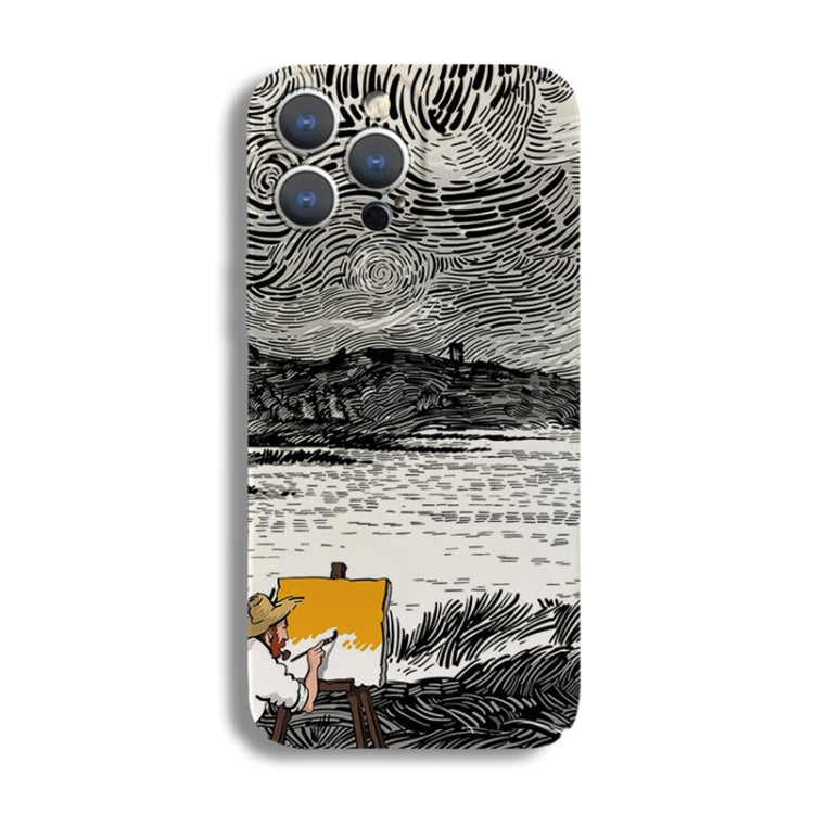 For iPhone 11 Precise Hole Oil Painting Pattern PC Phone Case(Inkwash) - iPhone 11 Cases by PMC TechLife | Online Shopping South Africa | PMC TechLife
