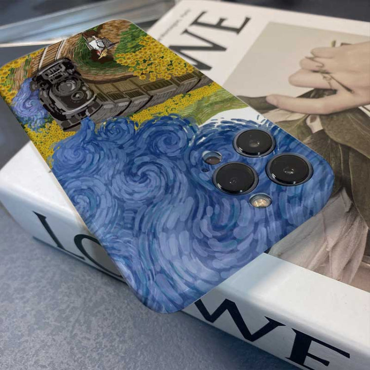 For iPhone 11 Pro Precise Hole Oil Painting Pattern PC Phone Case(Handcart) - iPhone 11 Pro Cases by PMC TechLife | Online Shopping South Africa | PMC TechLife