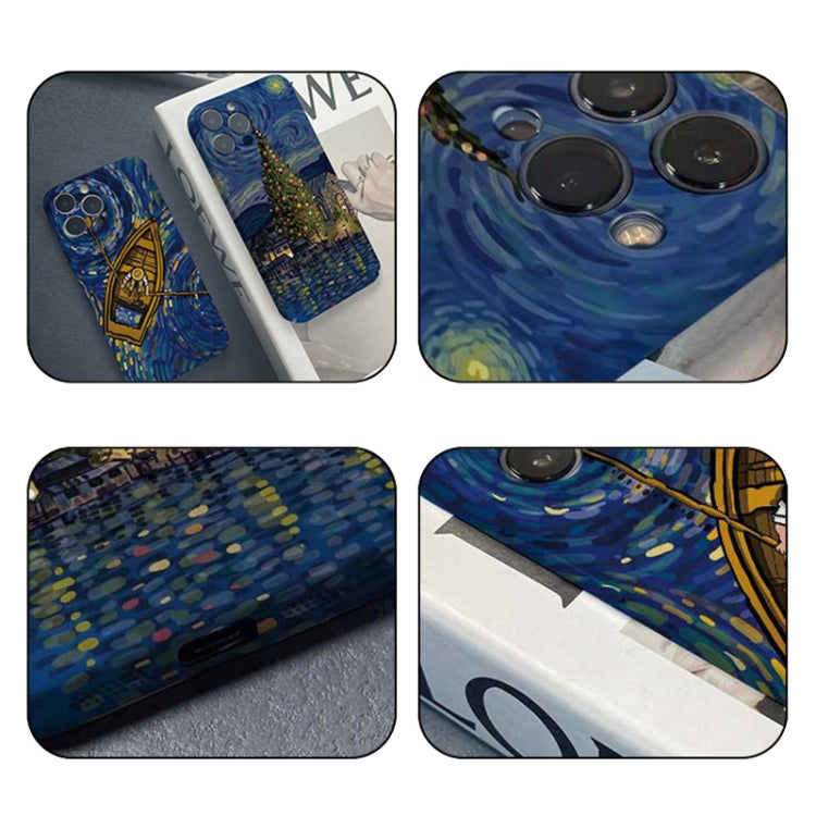 For iPhone X / XS Precise Hole Oil Painting Pattern PC Phone Case(Castle) - More iPhone Cases by PMC TechLife | Online Shopping South Africa | PMC TechLife