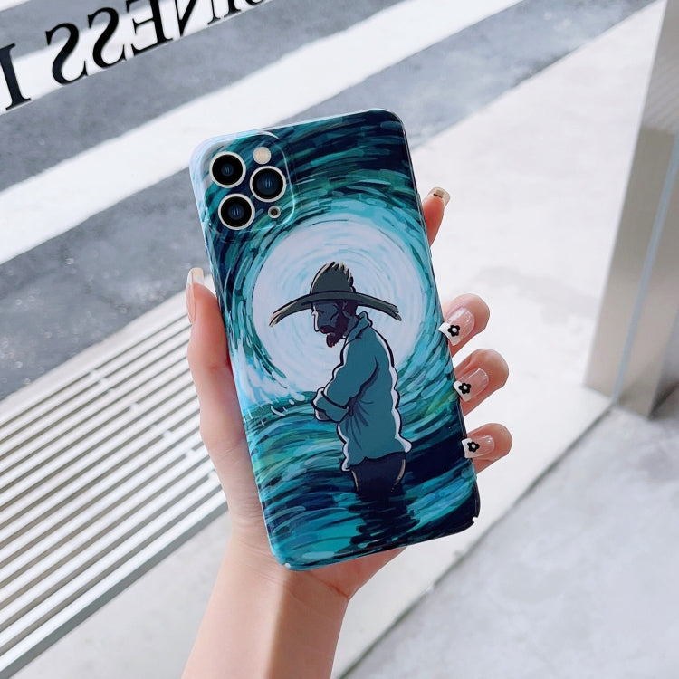 For iPhone 14 Pro Precise Hole Oil Painting Pattern PC Phone Case(Thinker) - iPhone 14 Pro Cases by PMC TechLife | Online Shopping South Africa | PMC TechLife