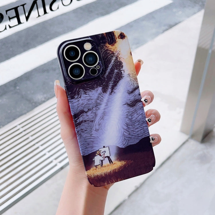 For iPhone XR Precise Hole Oil Painting Pattern PC Phone Case(Shine) - More iPhone Cases by PMC TechLife | Online Shopping South Africa | PMC TechLife