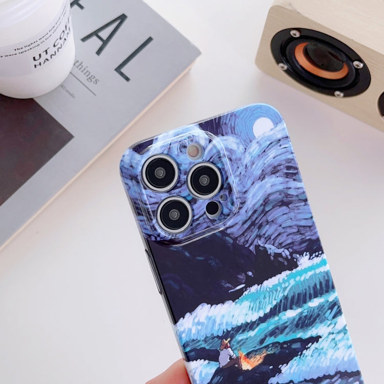 For iPhone 8 Plus / 7 Plus Precise Hole Oil Painting Pattern PC Phone Case(Thinker) - More iPhone Cases by PMC TechLife | Online Shopping South Africa | PMC TechLife