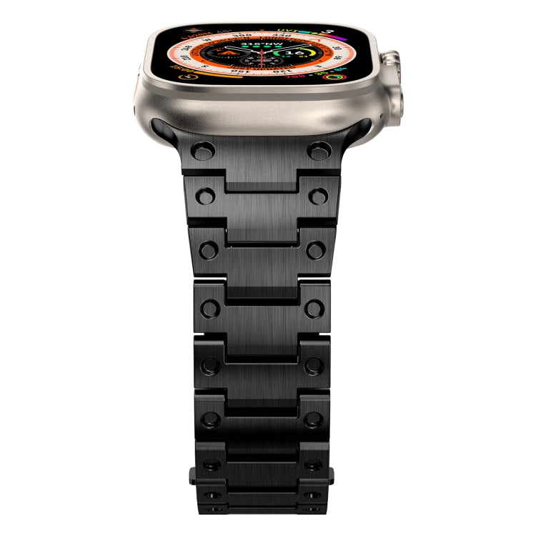 Double Rows Metal Watch Band For Apple Watch 7 41mm(Black) - Watch Bands by PMC TechLife | Online Shopping South Africa | PMC TechLife