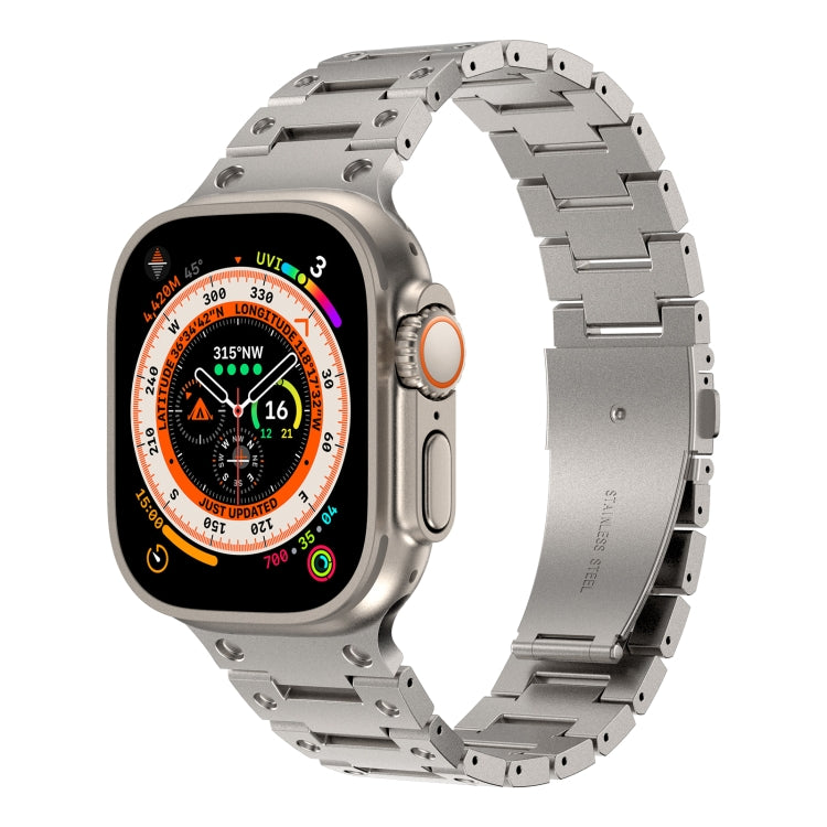 Double Rows Metal Watch Band For Apple Watch SE 44mm(Titanium) - Watch Bands by PMC TechLife | Online Shopping South Africa | PMC TechLife