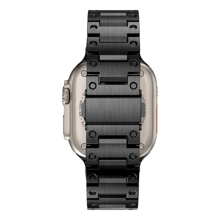 Double Rows Metal Watch Band For Apple Watch 6 44mm(Black) - Watch Bands by PMC TechLife | Online Shopping South Africa | PMC TechLife
