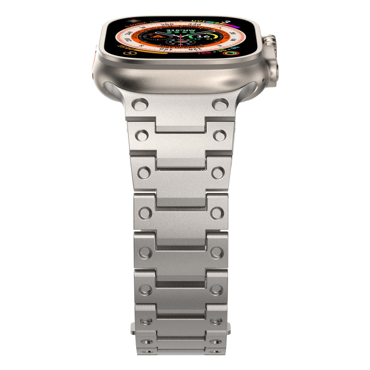 Double Rows Metal Watch Band For Apple Watch 3 38mm(Titanium) - Watch Bands by PMC TechLife | Online Shopping South Africa | PMC TechLife