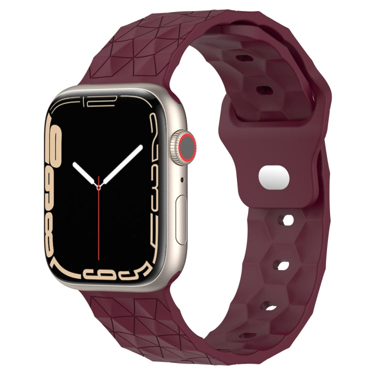 Football Texture Silicone Watch Band For Apple Watch Ultra 49mm(Wine Red) - Watch Bands by PMC Jewellery | Online Shopping South Africa | PMC Jewellery