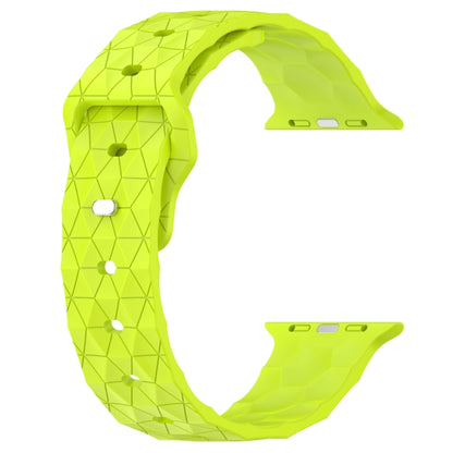 Football Texture Silicone Watch Band For Apple Watch 5 44mm(Limes Green) - Watch Bands by PMC Jewellery | Online Shopping South Africa | PMC Jewellery