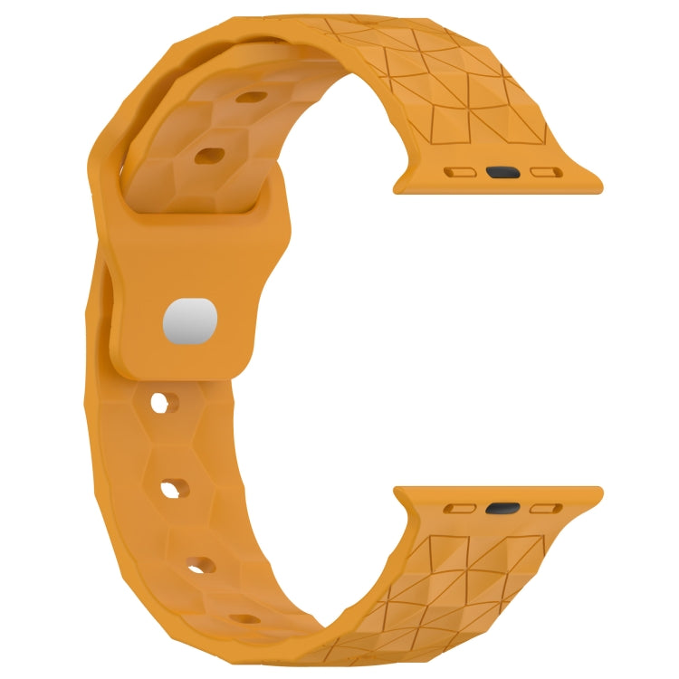 Football Texture Silicone Watch Band For Apple Watch 4 44mm(Yellow) - Watch Bands by PMC Jewellery | Online Shopping South Africa | PMC Jewellery