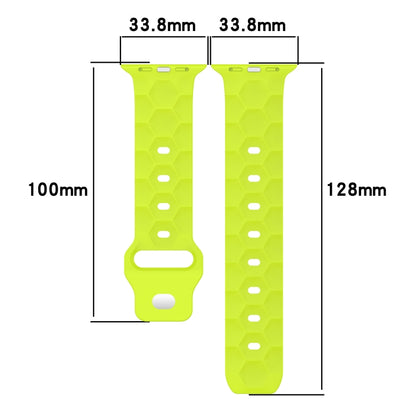 Football Texture Silicone Watch Band For Apple Watch 8 45mm(Limes Green) - Watch Bands by PMC Jewellery | Online Shopping South Africa | PMC Jewellery