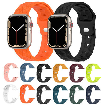 Football Texture Silicone Watch Band For Apple Watch 8 45mm(Black) - Watch Bands by PMC Jewellery | Online Shopping South Africa | PMC Jewellery