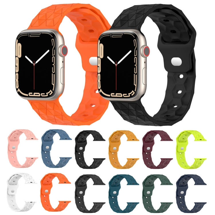 Football Texture Silicone Watch Band For Apple Watch 3 38mm(Orange) - Watch Bands by PMC Jewellery | Online Shopping South Africa | PMC Jewellery