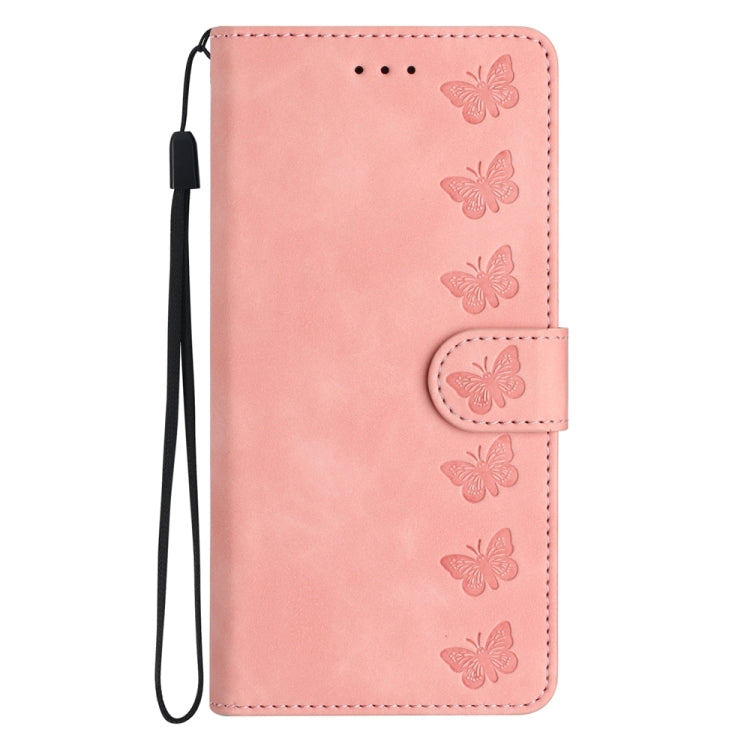 For Samsung Galaxy A20 / A30 Seven Butterflies Embossed Leather Phone Case(Pink) - Galaxy Phone Cases by PMC TechLife | Online Shopping South Africa | PMC TechLife | Buy Now Pay Later Mobicred