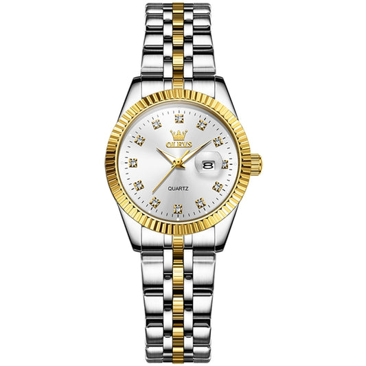 OLEVS 5526 Women Diamond Set Luminous Waterproof Quartz Watch(White) - Metal Strap Watches by OLEVS | Online Shopping South Africa | PMC Jewellery