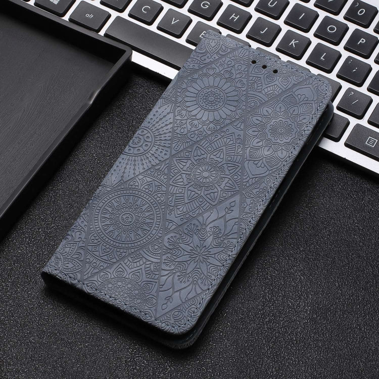 For Xiaomi Poco X4 Pro 5G Ethnic Embossed Adsorption Leather Phone Case(Grey) - free shipping - PMC TechLife - Order now!