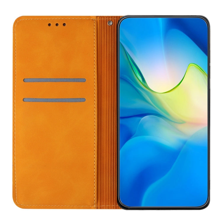 For Xiaomi Redmi 12C Ethnic Embossed Adsorption Leather Phone Case(Yellow) - free shipping - PMC TechLife - Order now!