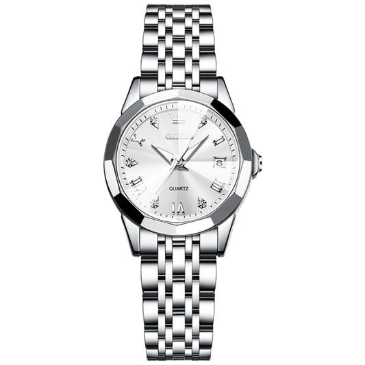 OLEVS 9931 Women Butterfly Buckle Luminous Waterproof Quartz Watch(White + Silver) - Metal Strap Watches by OLEVS | Online Shopping South Africa | PMC Jewellery