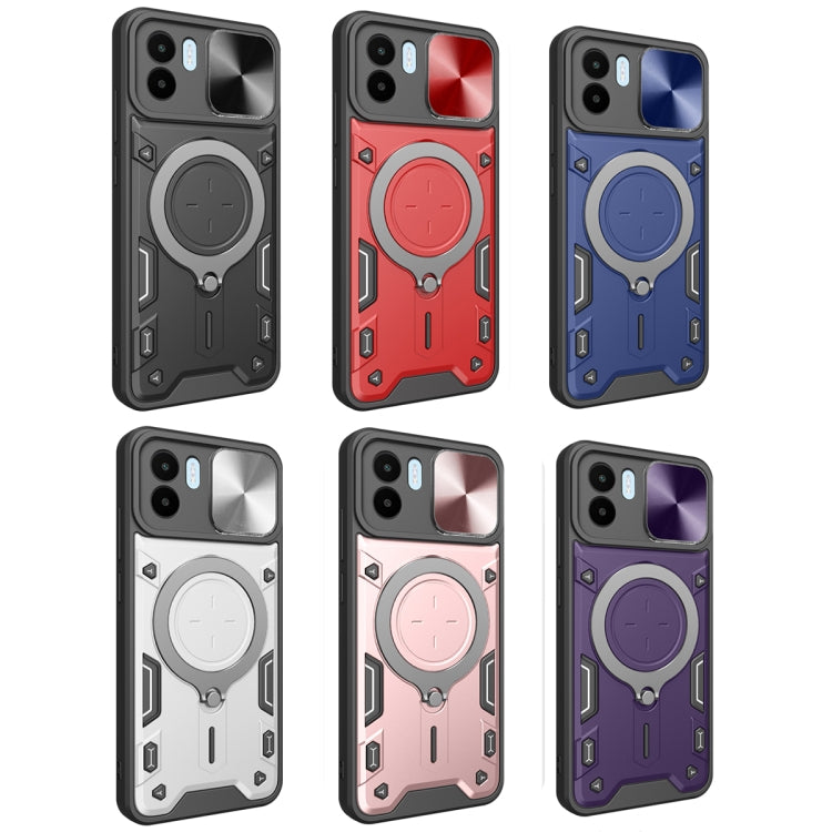 For Xiaomi Redmi A1 4G CD Texture Sliding Camshield Magnetic Holder Phone Case(Purple) - free shipping - PMC TechLife - Order now!