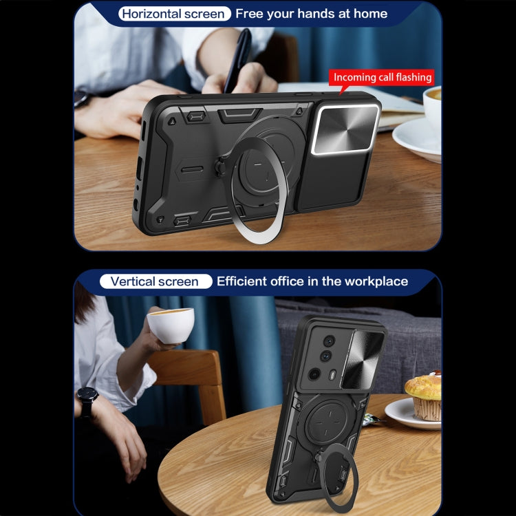 For Xiaomi 13 Lite / Civi 2 5G CD Texture Sliding Camshield Magnetic Holder Phone Case(Silver) - free shipping - PMC TechLife - Order now!