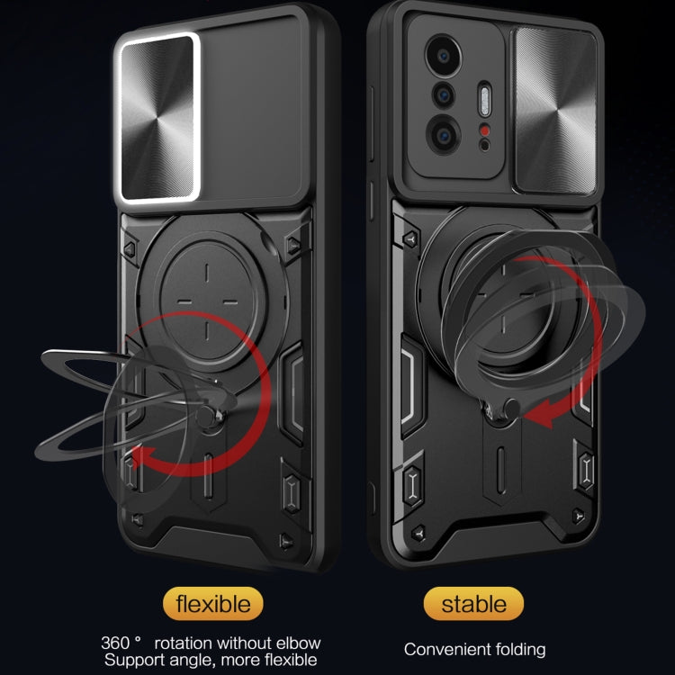 For Xiaomi 11T CD Texture Sliding Camshield Magnetic Holder Phone Case(Silver) - free shipping - PMC TechLife - Order now!