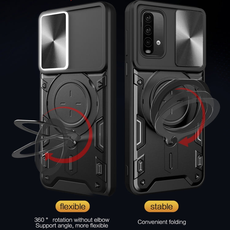For Xiaomi Redmi Note 9 4G / Poco M3 CD Texture Sliding Camshield Magnetic Holder Phone Case(Black) - free shipping - PMC TechLife - Order now!