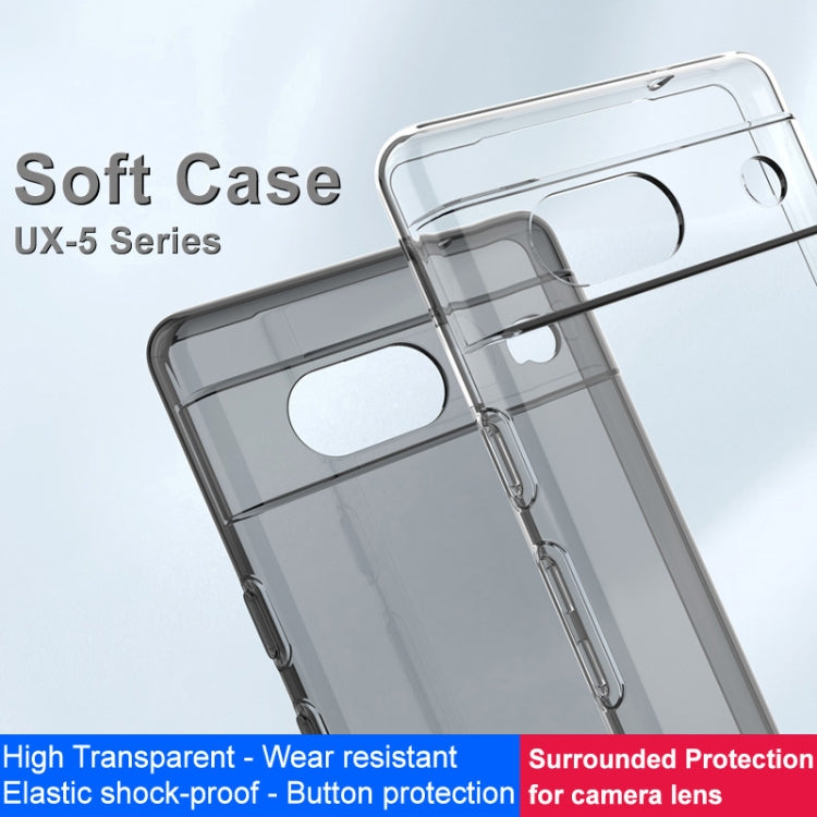 For Google Pixel 7a IMAK UX-5 Series Transparent Shockproof TPU Protective Phone Case(Transparent Black) - Google Cases by imak | Online Shopping South Africa | PMC Jewellery
