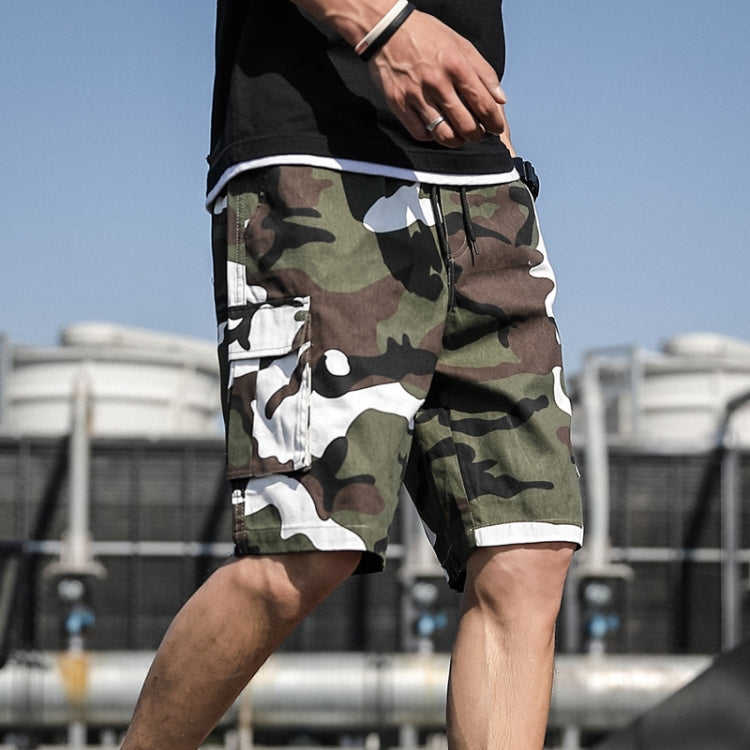 Summer Men Thin and Loose Fitting Casual Beach Shorts, Size:XXXXXL(9033-Green White Camo) - Sports Shorts by PMC Jewellery | Online Shopping South Africa | PMC Jewellery