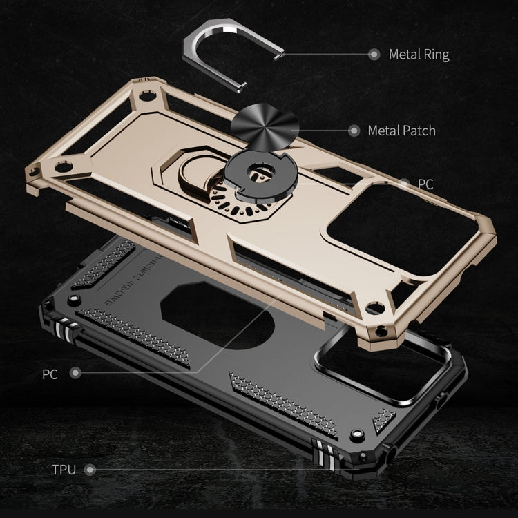 For Xiaomi Redmi Note 12 4G Global Shockproof TPU + PC Phone Case with Holder(Gold) - free shipping - PMC TechLife - Order now!