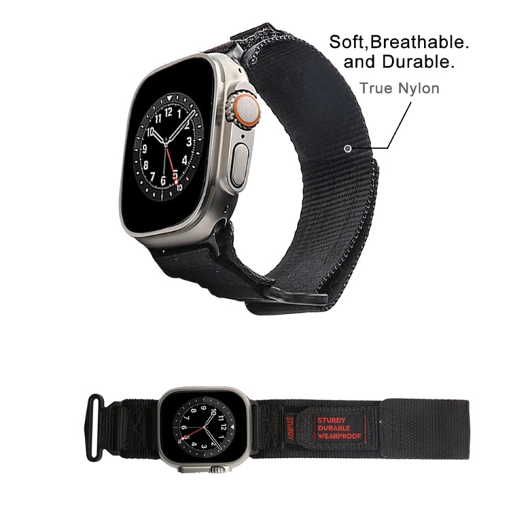 Nylon Two Section Watch Band For Apple Watch Ultra 49mm(Black) - Watch Bands by PMC TechLife | Online Shopping South Africa | PMC TechLife