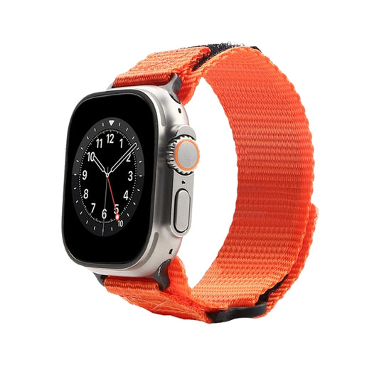 Nylon Two Section Watch Band For Apple Watch 7 45mm(Orange) - Watch Bands by PMC Jewellery | Online Shopping South Africa | PMC Jewellery