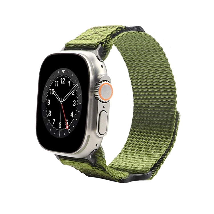 Nylon Two Section Watch Band For Apple Watch 7 45mm(Dark Green) - Watch Bands by PMC TechLife | Online Shopping South Africa | PMC TechLife