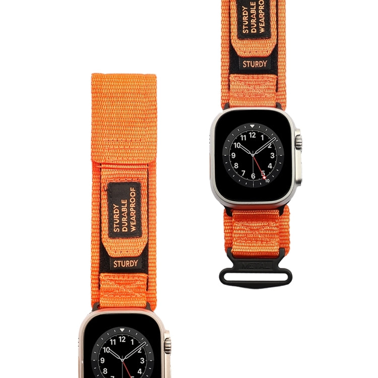 Nylon Two Section Watch Band For Apple Watch 6 44mm(Orange) - Watch Bands by PMC TechLife | Online Shopping South Africa | PMC TechLife