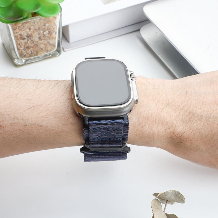 Nylon Two Section Watch Band For Apple Watch 9 45mm(Blue) - free shipping - PMC TechLife - Order now!