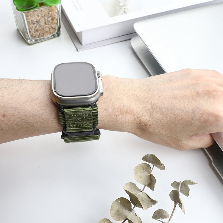 Nylon Two Section Watch Band For Apple Watch 9 45mm(Dark Green) - free shipping - PMC TechLife - Order now!