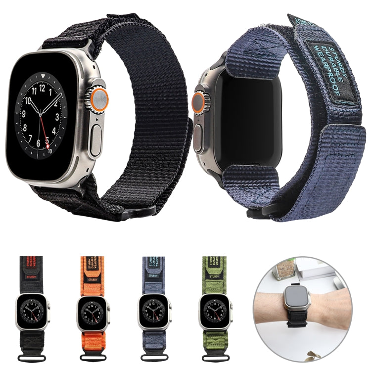 Nylon Two Section Watch Band For Apple Watch 5 44mm(Black) - Watch Bands by PMC TechLife | Online Shopping South Africa | PMC TechLife