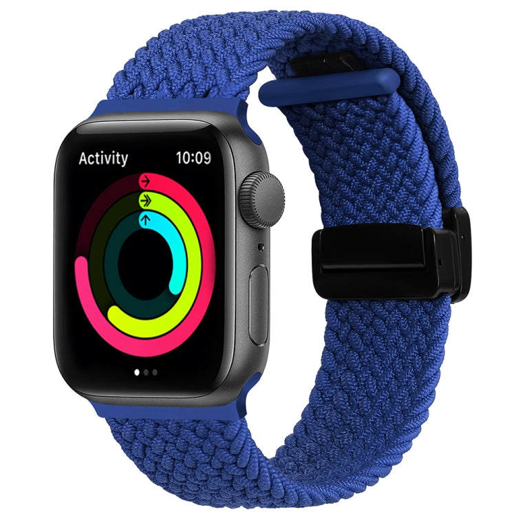 Magnetic Fold Clasp Woven Watch Band For Apple Watch SE 2022 40mm(Blue) - Watch Bands by PMC Jewellery | Online Shopping South Africa | PMC Jewellery