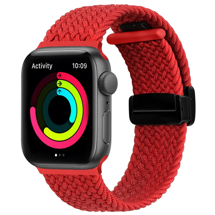 Magnetic Fold Clasp Woven Watch Band For Apple Watch 6 40mm(Red) - Watch Bands by PMC Jewellery | Online Shopping South Africa | PMC Jewellery