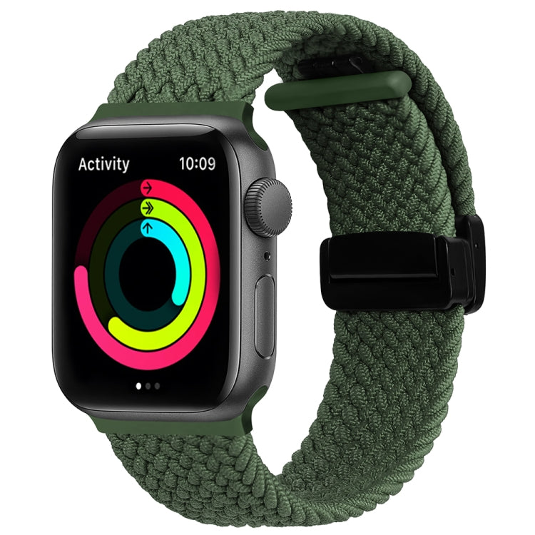 Magnetic Fold Clasp Woven Watch Band For Apple Watch 5 40mm(Green) - Watch Bands by PMC TechLife | Online Shopping South Africa | PMC TechLife