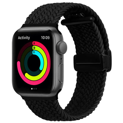 Magnetic Fold Clasp Woven Watch Band For Apple Watch 2 42mm(Black) - Watch Bands by PMC Jewellery | Online Shopping South Africa | PMC Jewellery