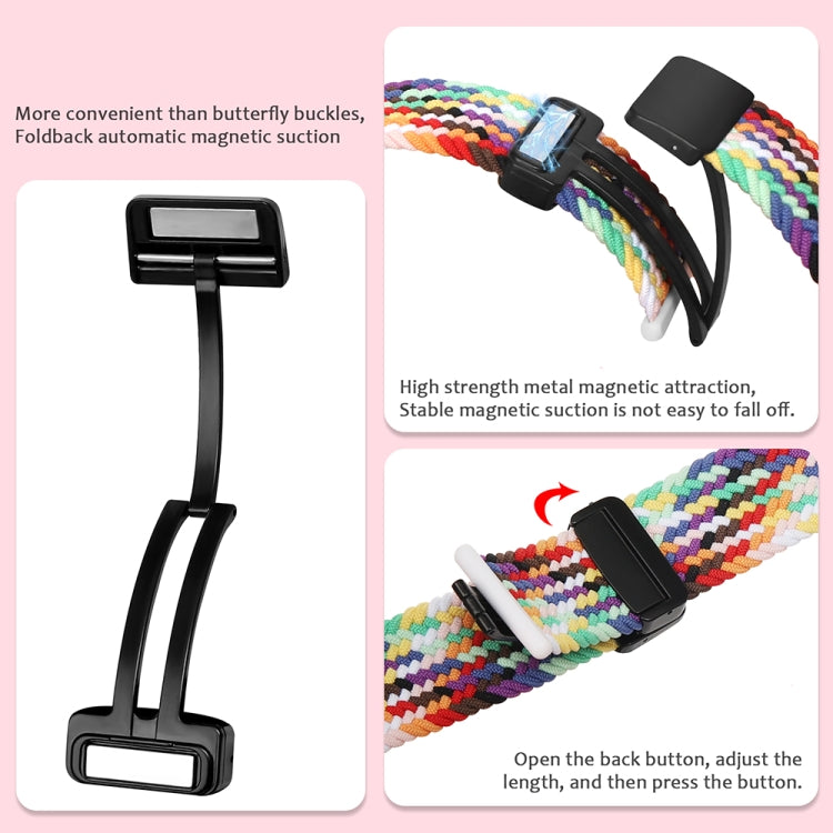 Magnetic Fold Clasp Woven Watch Band For Apple Watch 5 40mm(Rainbow Color) - Watch Bands by PMC Jewellery | Online Shopping South Africa | PMC Jewellery